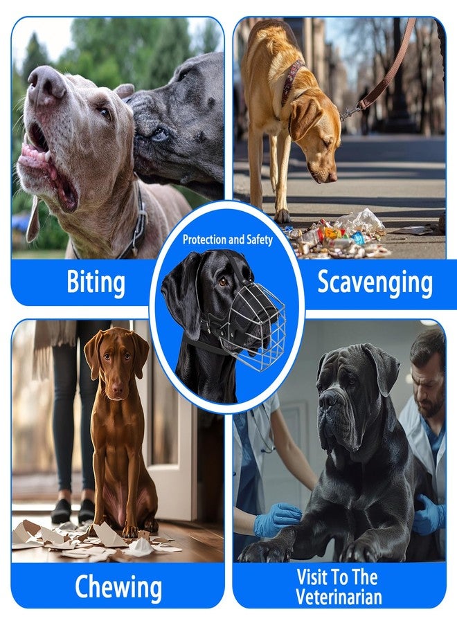 KEUYE Great Dane Muzzle to Prevent Biting,Extra Large Dog Muzzle for Great Dane,Metal Basket Muzzle for Great Dane Breathable and Drinkable - Image 5